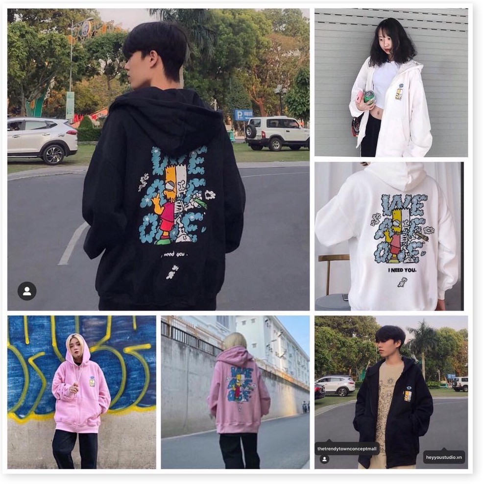 [FREESHIP TOÀN QUỐC] ÁO KHOÁC HOODIE UNISEX NAM NỮ, CHẤT THUN NỈ NGOẠI CÓ DÂY KHÓA KÉO, CÓ NÓN TIỆN LỢI, PHỐI HÌNH HOẠT