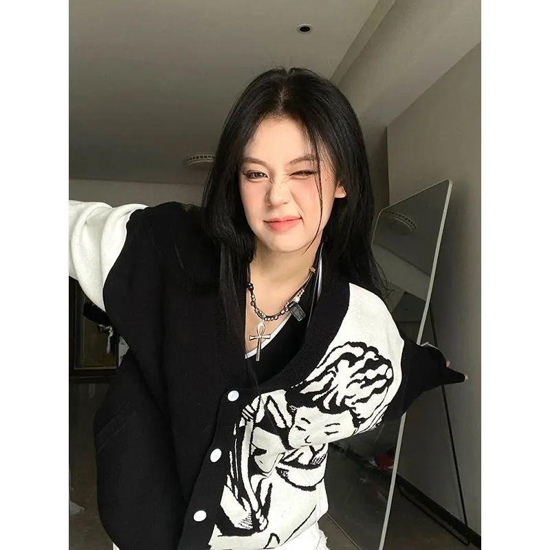 Áo Khoác Cardigan Cổ Chữ V Dáng Rộng Phong Cách Thời Trang Xuân Thu Mới 2022