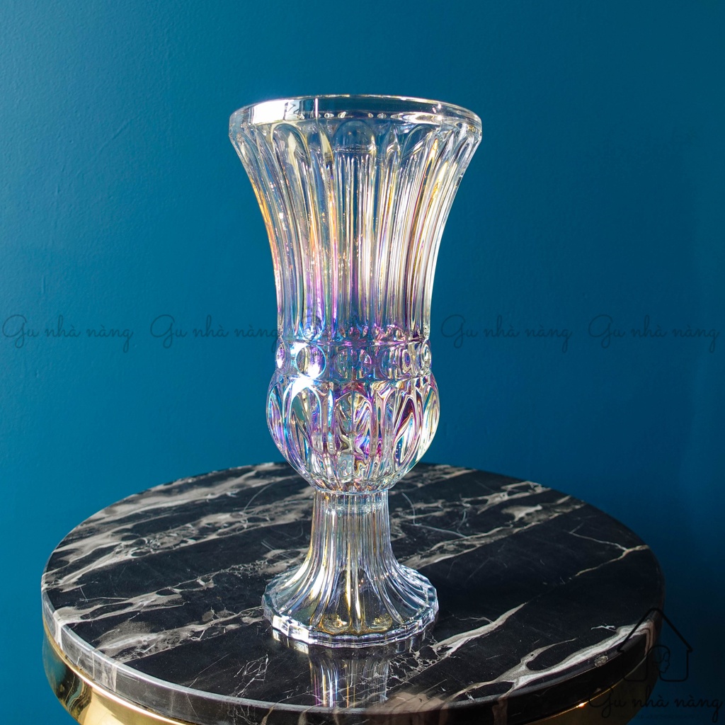 Bình hoa thủy tinh lấp lánh decor phòng ngủ và trang trí phòng khách cao cấp