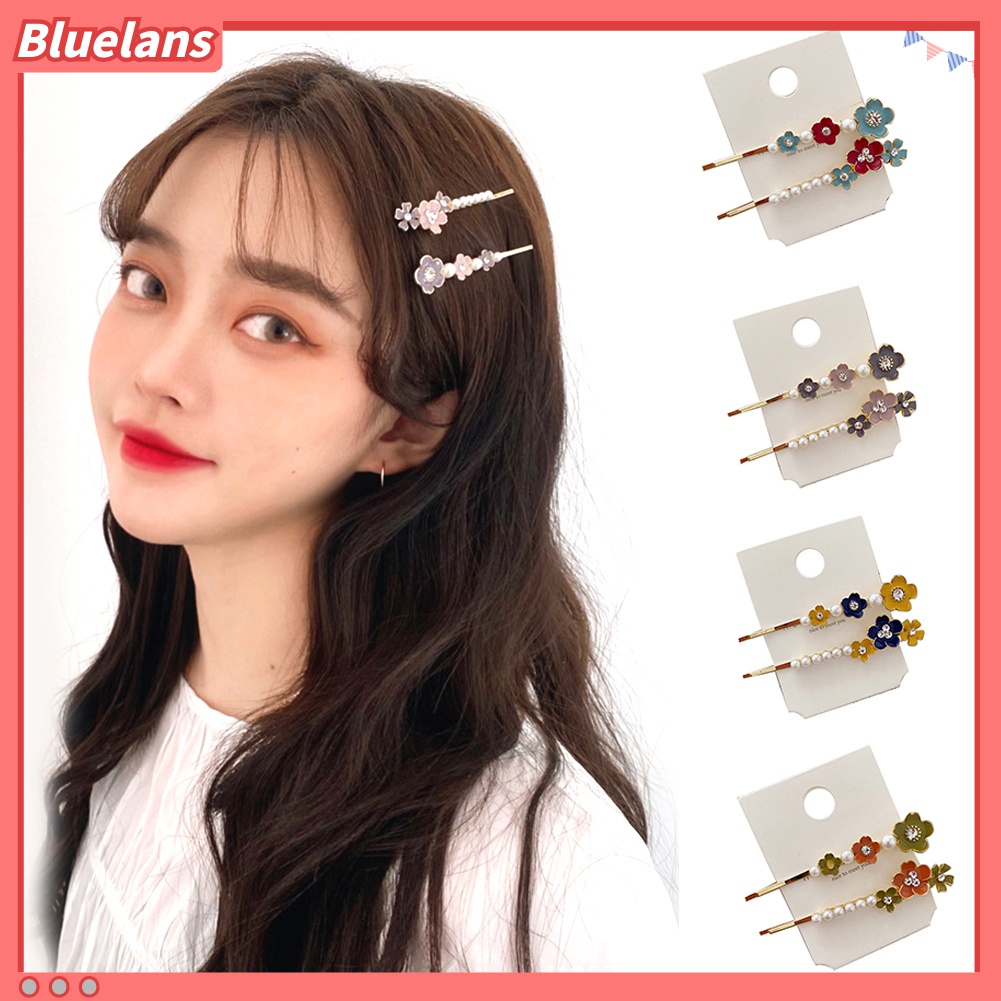 Set 2 Kẹp Tóc Đính Ngọc Trai Giả Thời Trang Cho Nữ