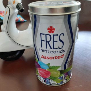 Kẹo trái cây bạc hà Fres hộp thiếc 135g