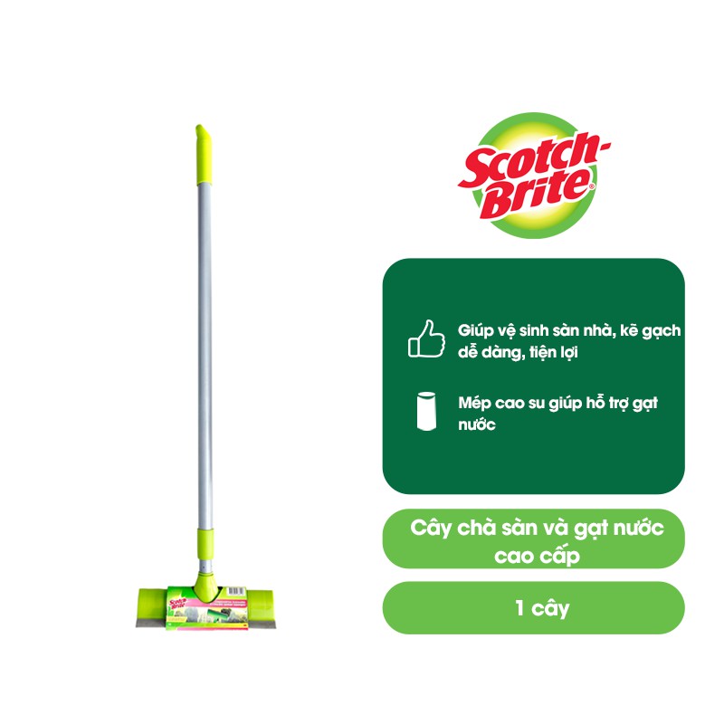 Cây chà sàn và gạt nước cao cấp Scotch-Brite (Cót rai) 3M 1910 với sợi nylon bền chắc