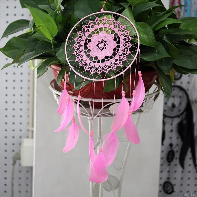 Dream Catcher Màu Hồng/Xanh Dương Xinh Xắn Dùng Để Trang Trí Nội Thất