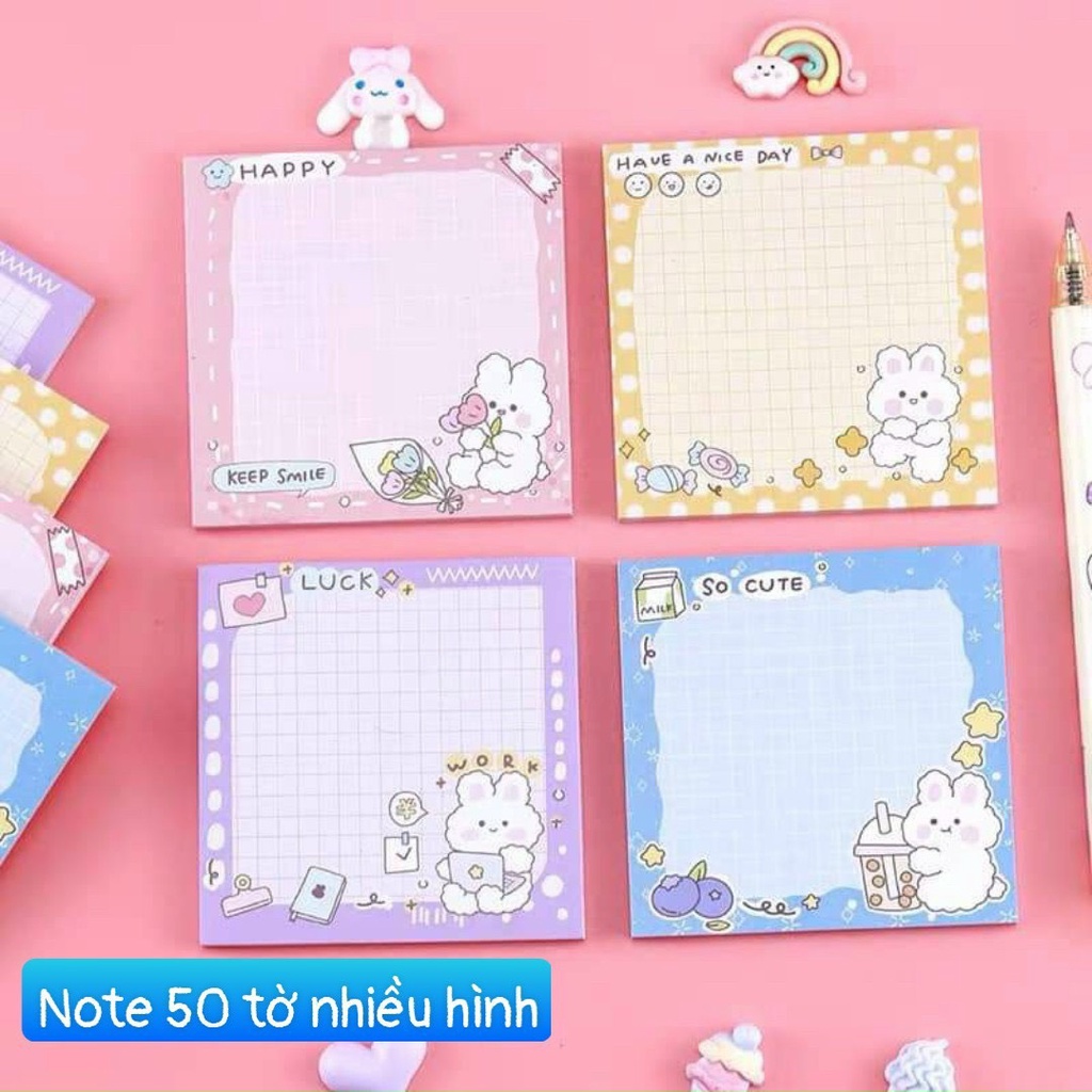 Giấy note ghi chú hình thỏ dễ thương có keo dán