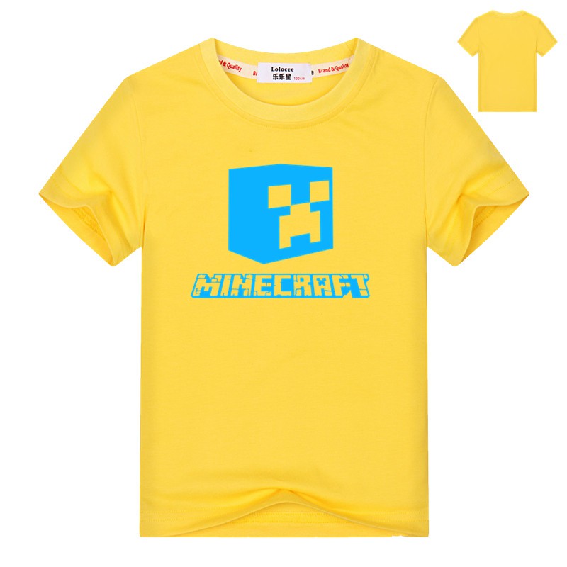 minecraft Creeper video game t-shirt cho bé trai Sáng áo thun ngắn tay Glowing Tops