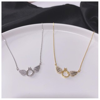 DÂY CHUYỀN BẠC NỮ ĐÔI CÁNH THIÊN THẦN TẶNG VÒNG CHỈ ĐỎ MAY MẮN