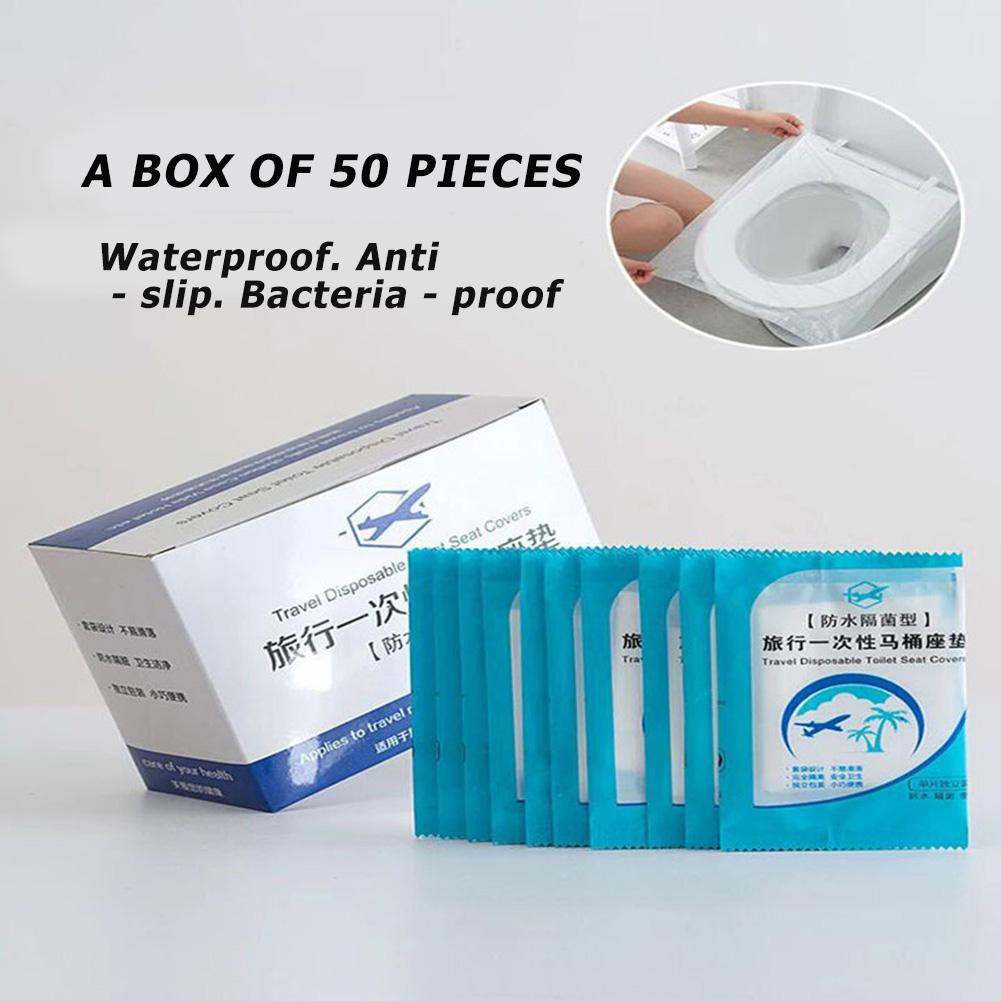 50 cái dùng một lần Nhà vệ sinh Ghế an toàn Du lịch Phòng tắm Giấy vệ sinh Pad