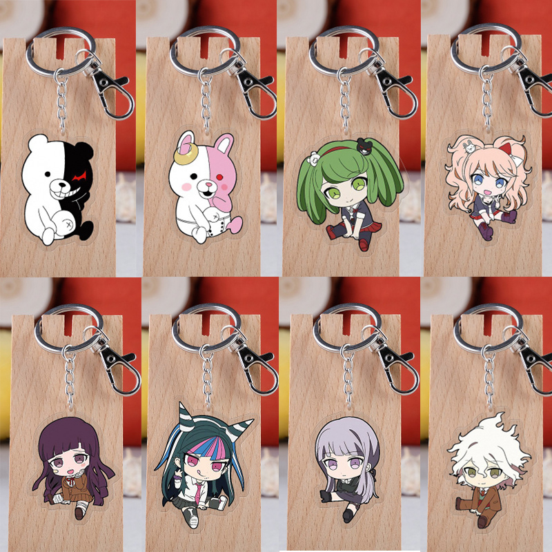 Móc khóa nhựa acrylic hình nhân vật anime Monokuma Enoshima Junko đáng yêu 5.5cm