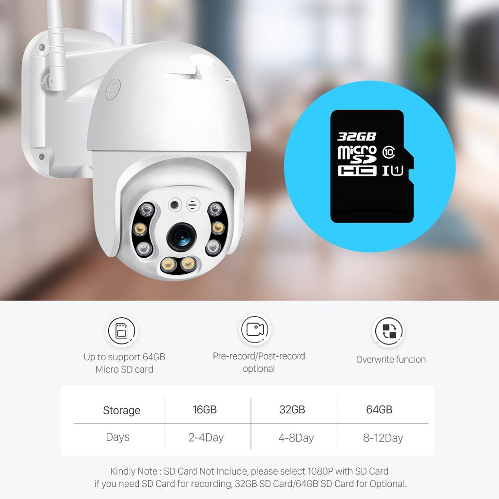 CAMERA YOOSEE PTZ ngoài trời xoay 360 độ- Full HD 1080 - ban đêm có màu- hình ảnh sắc nét-chạy thẻ nhớ-bắt wifi- ghi âm | BigBuy360 - bigbuy360.vn