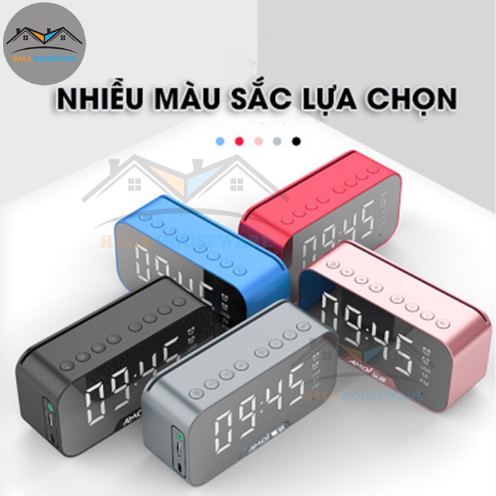 Loa Bluetooth Mini G5 Cao Cấp, Kiêm Đồng Hồ Báo Thức ,Radio FM, Màn Hình Tráng Gương Hiển Thị LED Siêu Sáng