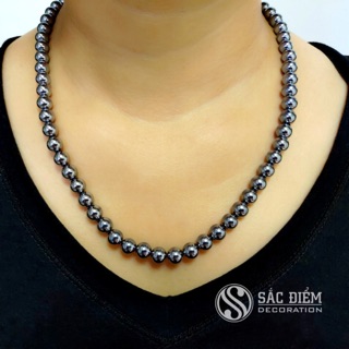 Vòng cổ sức khỏe Terahert cho nam hoặc nữ - Hạt 8mm tròn trơn