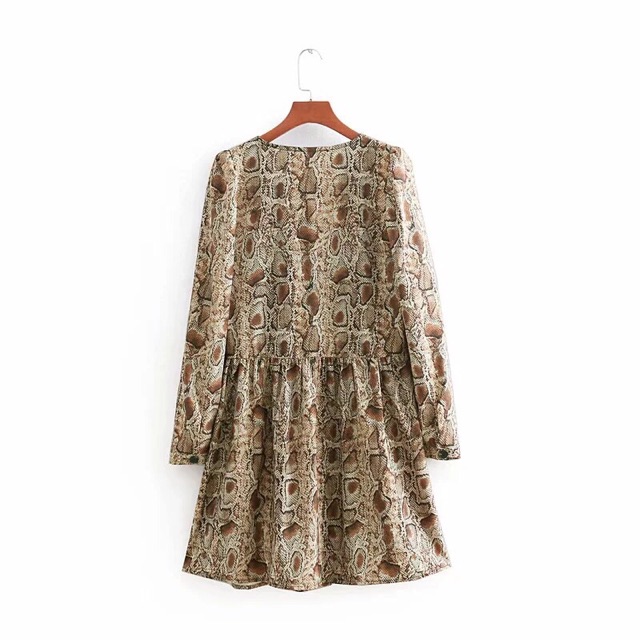 Đầm Zara hoạ tiết da trăn đẹp hiện đại