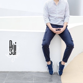 LINEN CARGO PANTS FOR MEN - Màu COBAN
