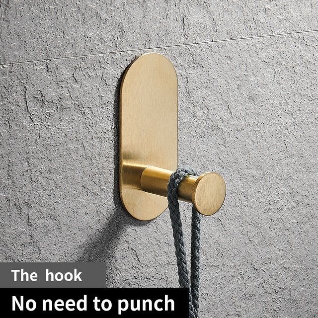 Firte Giá Treo Khăn Tắm Bằng Thép Không Gỉ 304 Màu Vàng Sang Trọng Không Cần Đóng Đinh