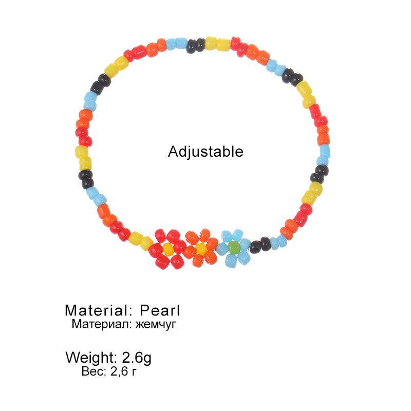 Vòng tay co giãn gắn hạt hoa cúc nhiều màu đáng yêu hợp thời trang cho nữ