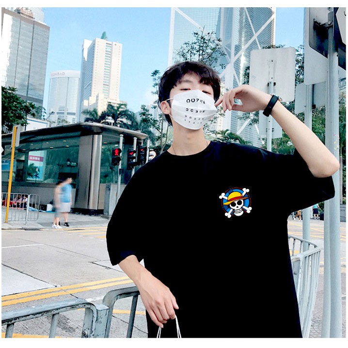 Áo thun tay lỡ unisex form rộng cá tính nam nữ Team Onepiece màu đen chất đẹp - áo phông tee đủ size
