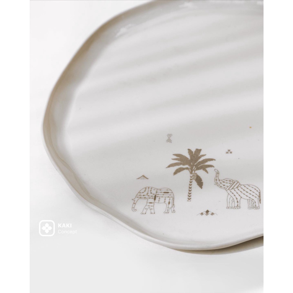 Đĩa sứ tròn - Đĩa gốm 20cm, 27cm xuất Ấn Độ