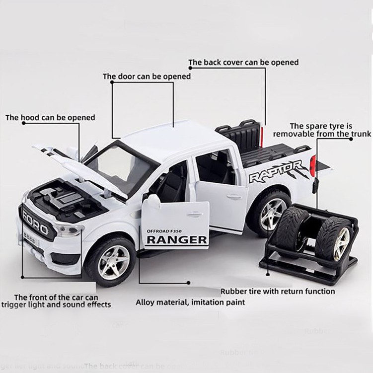 Xe mô hình kim loại Ford Ranger Raptor F350 Tỷ lệ 1:32