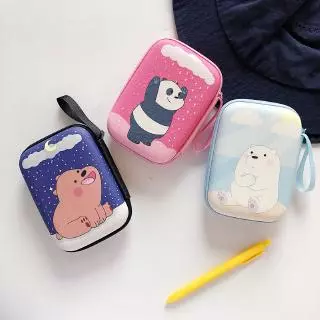 Lekaari Túi đựng tiền xu tai nghe bằng da PU nhỏ gọn tiện lợi dành cho đi du lịch