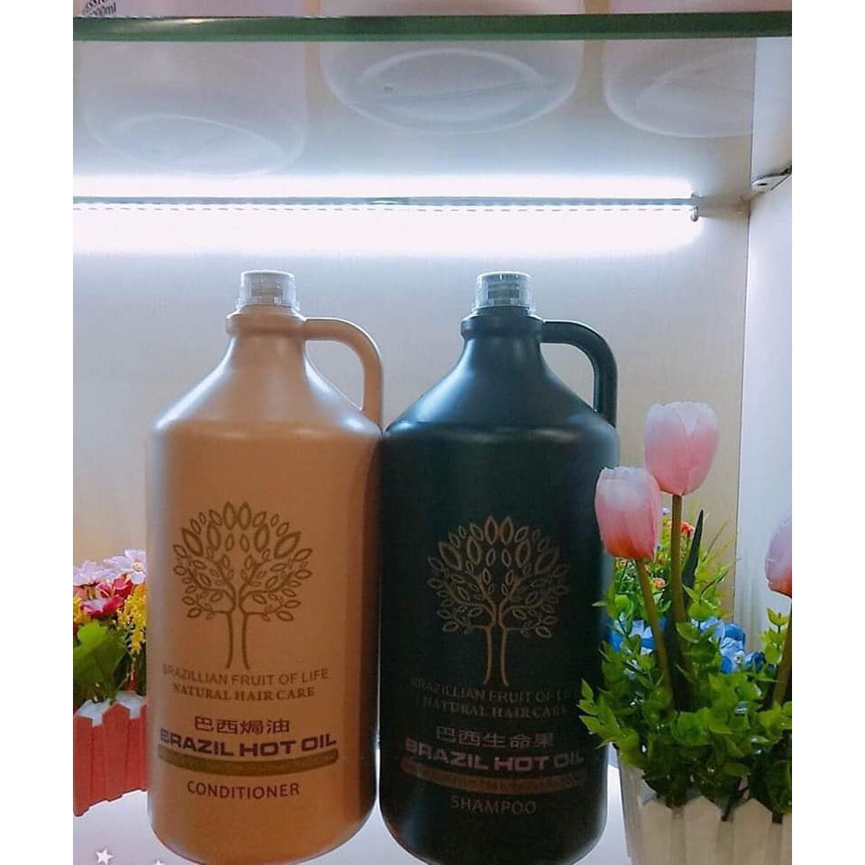 Dầu gội cặp xả gội brazil hot oil 5kg phục hồi tóc hư tổn, siêu mềm mượt, giữ hương lâu sản phẩm chính hãng