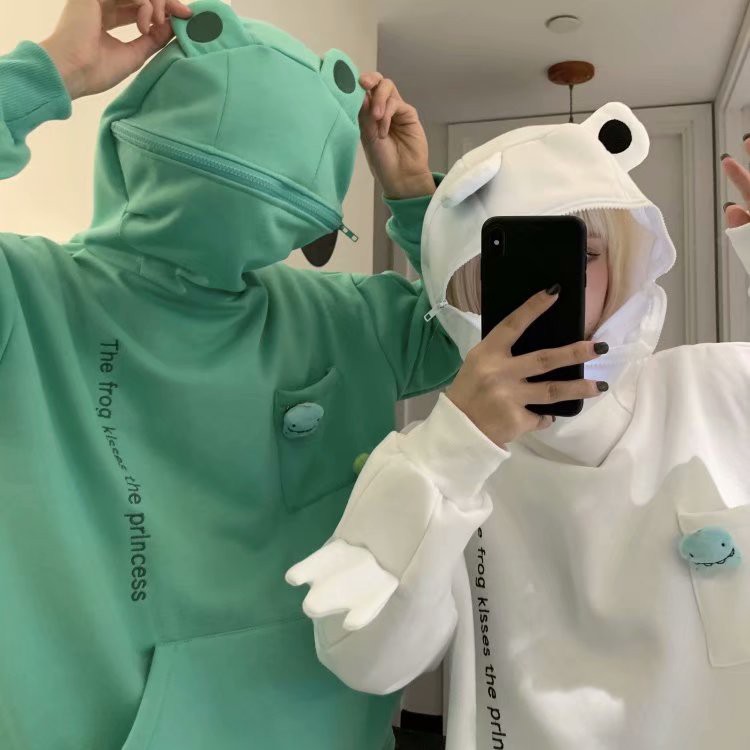 Áo Hoodie Kiểu Chú Ếch Ngộ Nghĩnh Thời Trang Dành Cho Cặp Đôi