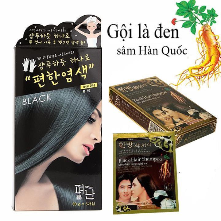 Gói Dầu Gội Nhuộm Đen Tóc Black Hair Shampoo Hàn Quốc