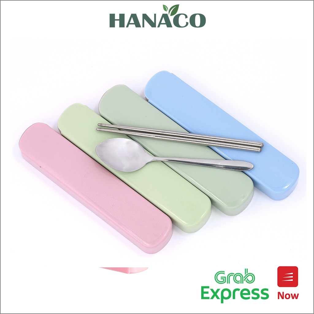 Bộ đũa thìa cá nhân inox có hộp đựng - Hanaco mart