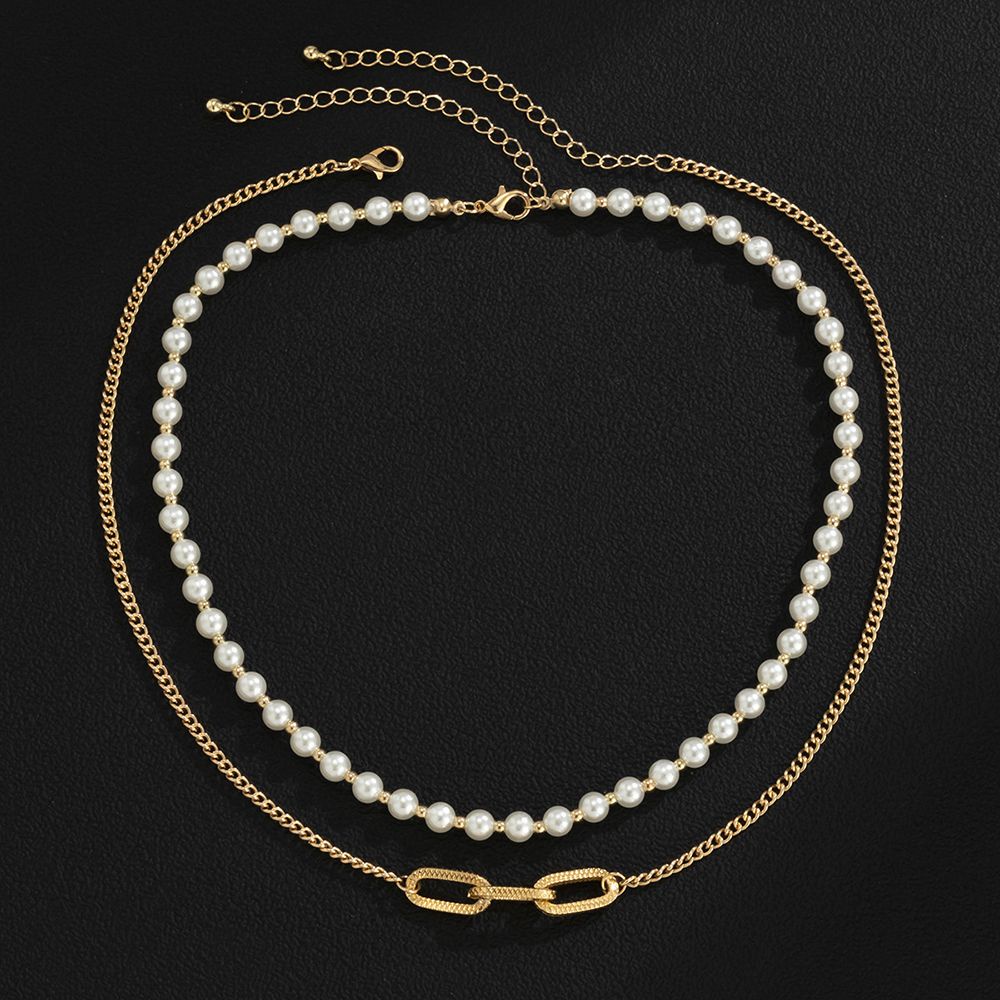 Vòng cổ choker đính ngọc trai nhân tạo phong cách Hàn Quốc cổ điển thời trang cho nam