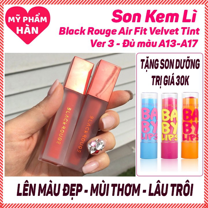 Son môi \ blackrouge\ ver 1 \ A1\A6\ đỏ đất \ cam cháy \ hồng \ son kem siêu lì hàn quốc 2019