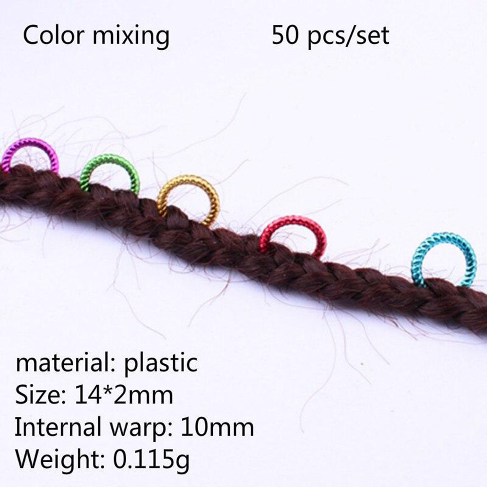 (Hàng Mới Về) Bộ 50 Kẹp Tóc Bện Nhiều Màu Sắc Xinh Xắn