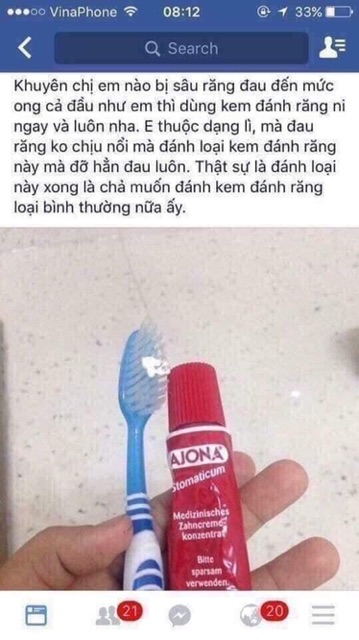 Kem đánh răng Nha khoa AJona nội địa Đức