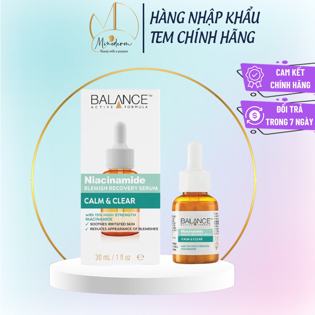 Tinh chất Balance Active Skincare Niacinamide Blemish Recovery Serum giảm mụn, mờ thâm