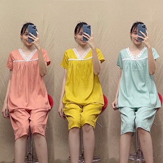 Bộ bầu thời trang mặc nhà lụa đũi mát lạnh mùa hè giá rẻ