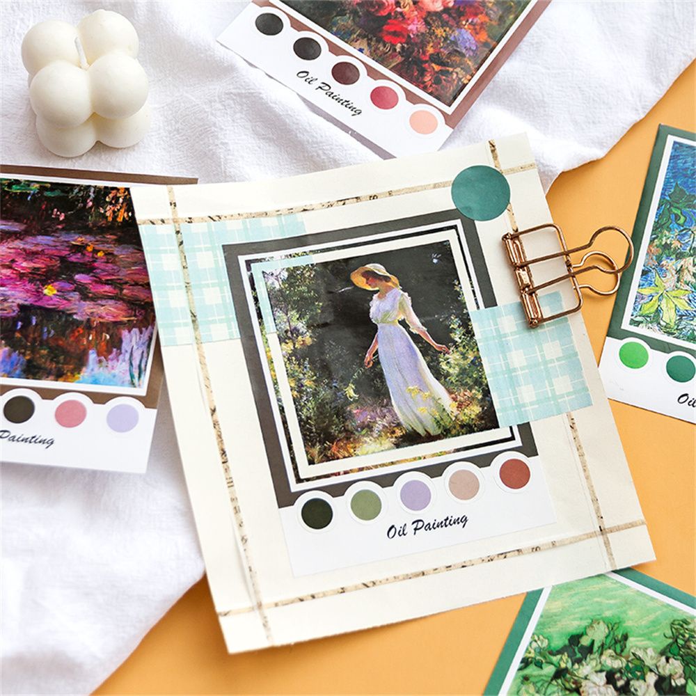 Combo 10 miếng sticker dán sổ hình vuông tròn 120 sticker lột dán -  VP094