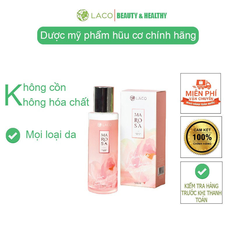 Nước tẩy trang MAROSA - không chứa cồn, làm sạch da an toàn