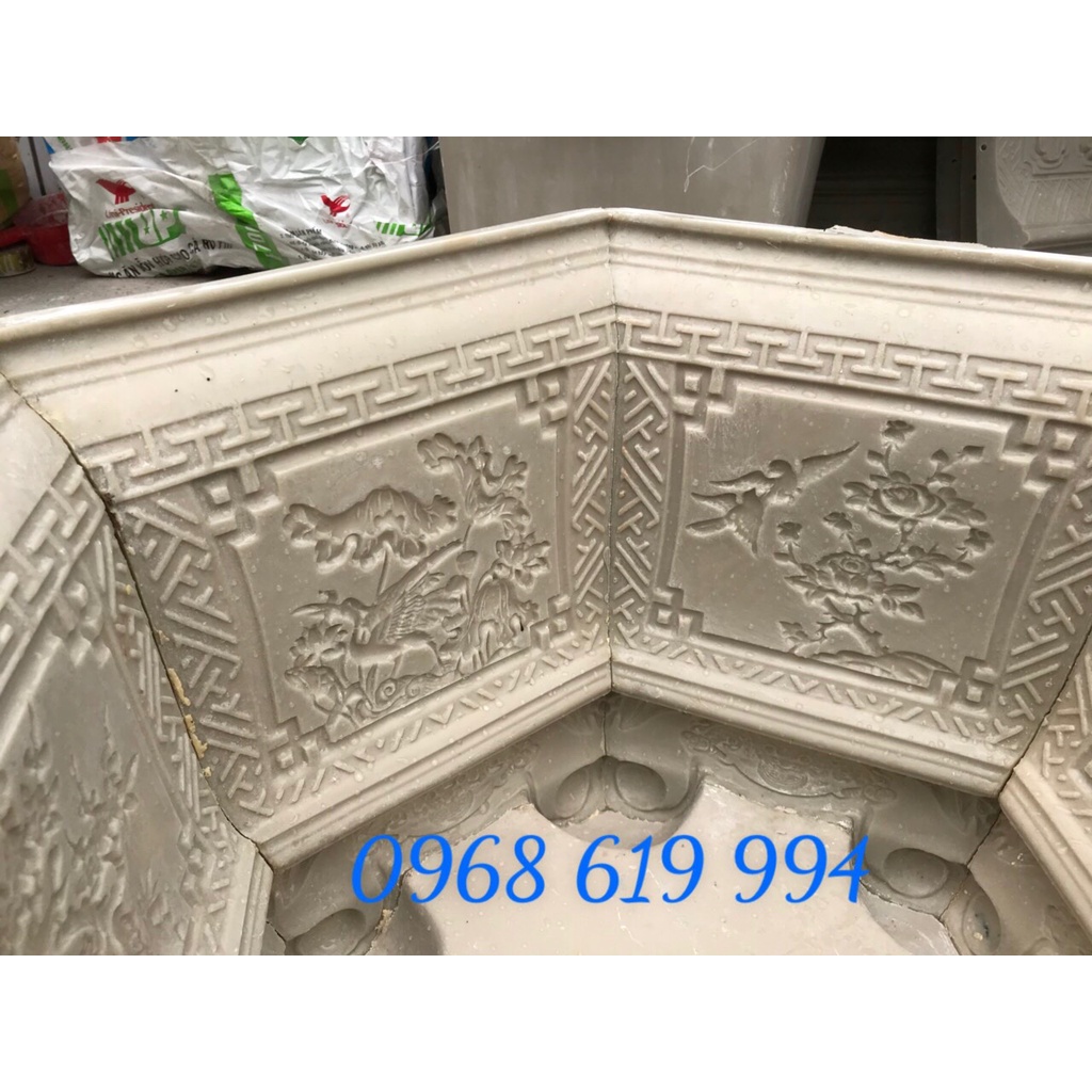 Khuôn đúc chậu lục giác 60 cao 45cm chân liền nhựa composite siêu bền siêu nét