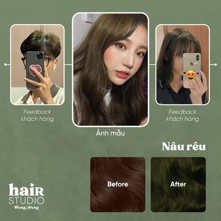 (NỀN NÂU LEVEL 4 - MÀU MOSS BROWN/GREEN BROWN/NÂU ÁNH RÊU/NÂU RÊU) Sản phẩm tự nhuộm tóc tại nhà