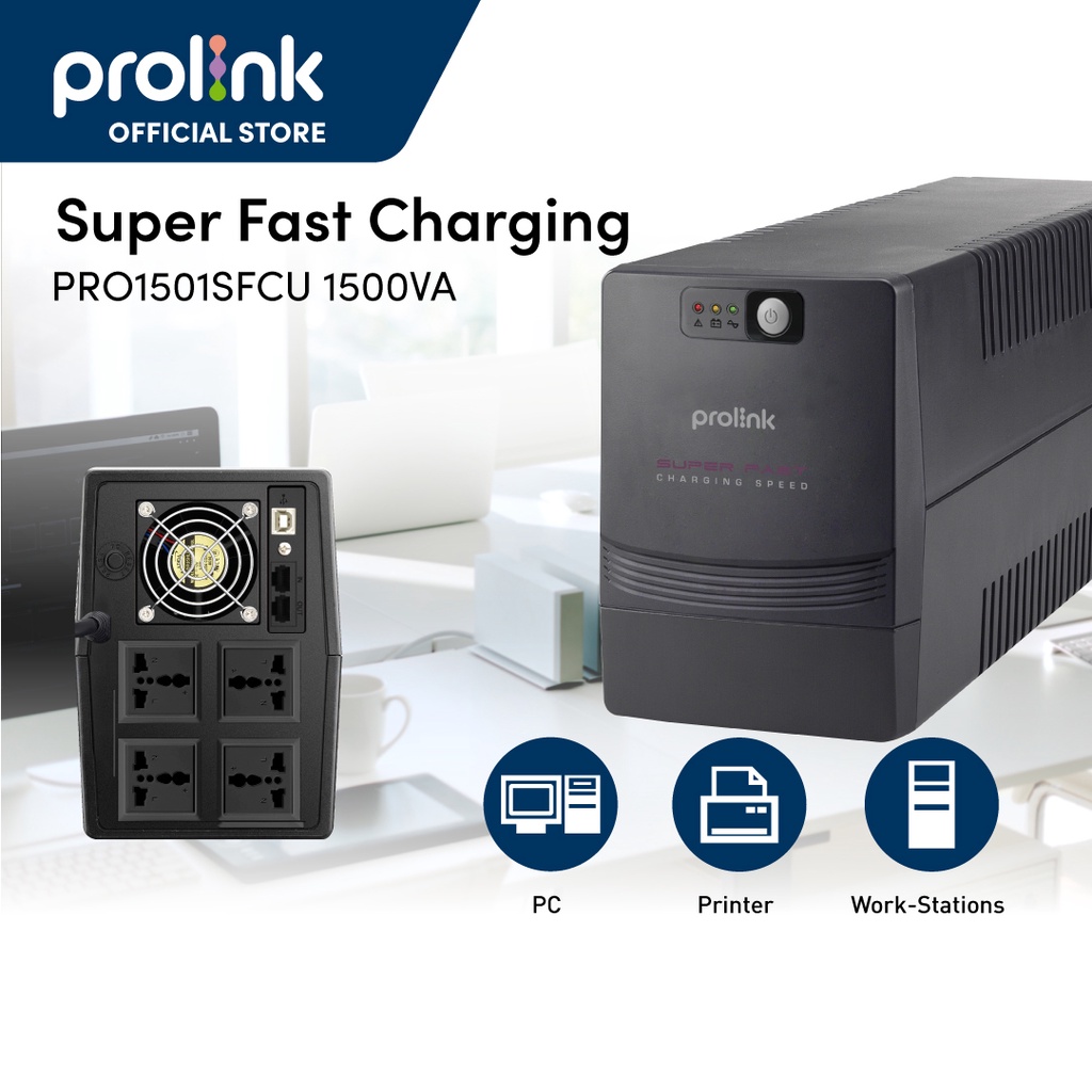 Bộ Lưu Điện UPS PROLiNK PRO1501SFCUCông Suất 900W Sạc Siêu Nhanh Dùng Cho