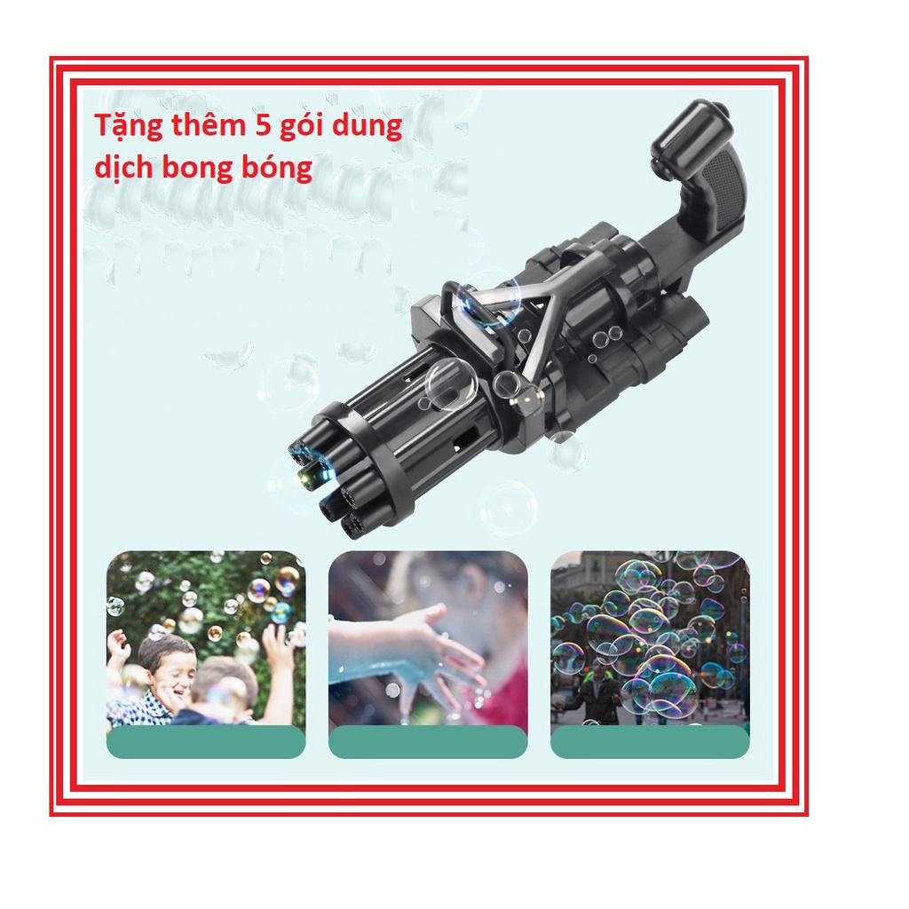 Súng bắn bong bóng 8 nòng siêu mạnh ra cực nhiều bong bóng
