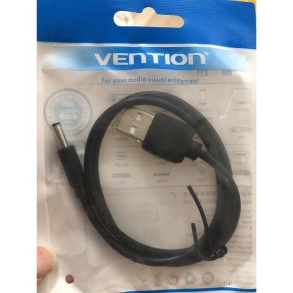 Chính hãng Vention★ Dây Cáp nguồn DC Đầu Cắm USB Sang 3.5*1.35mm ★ cho máy rửa mặt Foreo Luna ★ Pebble Lisa ★ Halio