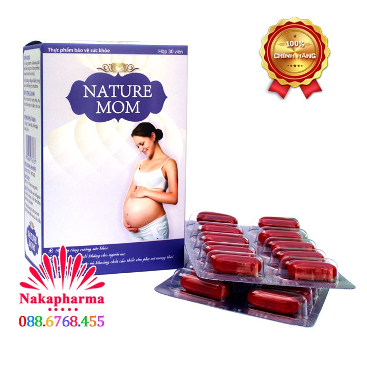 Viên uống Nature Mom – Bổ sung vitamin và khoáng chất, tăng cường sức đề kháng cho người mẹ, bà bầu mang thai cho con bú