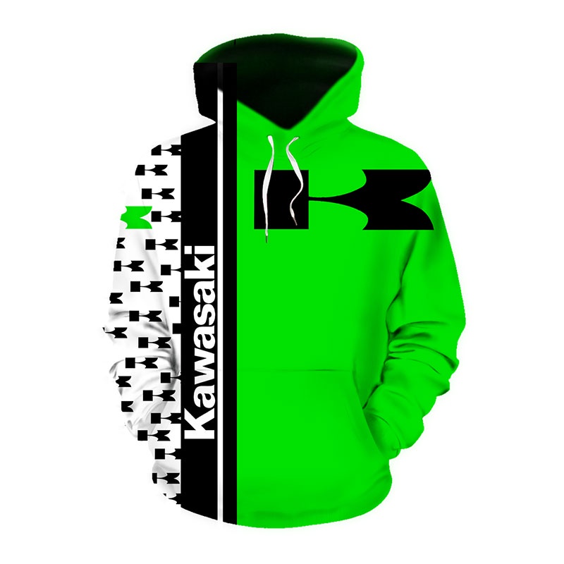 KAWASAKI Áo Khoác Hoodie Có Khóa Kéo In Hình Kỹ Thuật Số 3D Thời Trang Xuân Thu Mới 2022