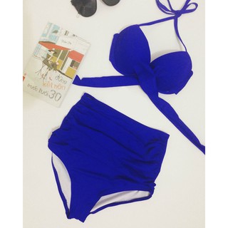 ĐỒ BƠI NỮ Bikini 2 mảnh chéo xanh coban mới nhất