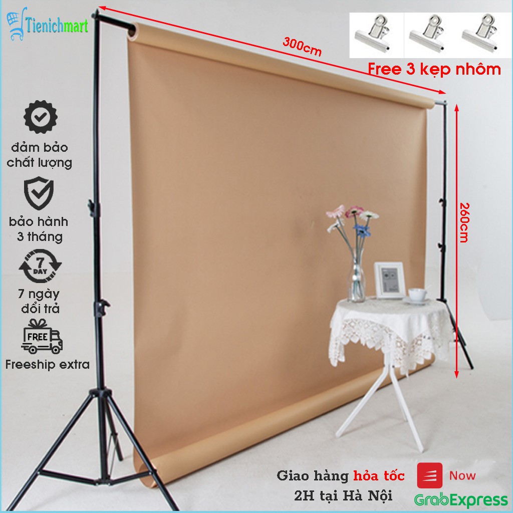 Khung Treo Phông Nền Background chụp ảnh sản phẩm Lookbook, Livestream Kích Thước 2.6mx3m