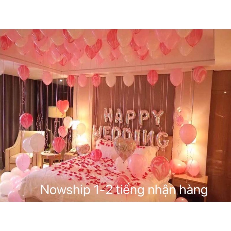 FSet Bóng Trang Trí Phòng Cưới BC09 { Tặng bơm + cánh hoa+ keo }