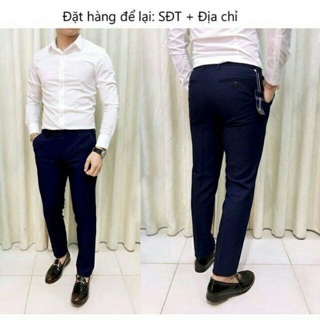 [Chỉ 1 ngày]Combo soái ca quần âu xanh và sơ mi trắng giá chỉ 209k