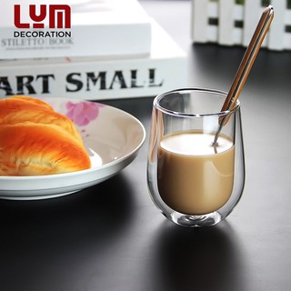 (SẴN HÀNG) Cốc 2 lớp dáng trụ 300ml - Cốc thủy tinh chịu nhiệt Borosilicate cao cấp
