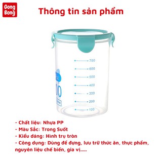 Hộp đựng thực phẩm ngũ cốc gia vị nhựa pp cao cấp nắp kín chống ẩm bảo quản nguyên liệu đồ ăn