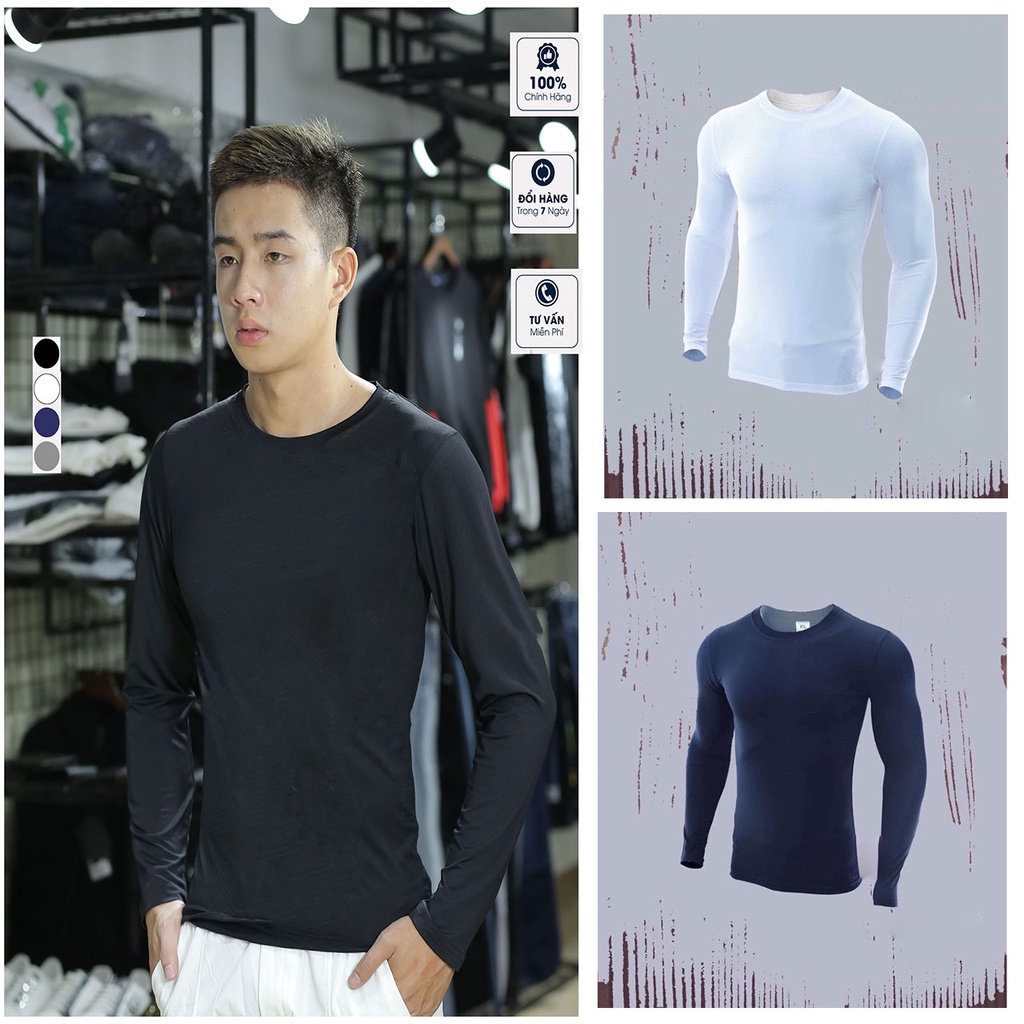 Áo giữ nhiệt ,Áo thun nam dài tay kiểu dáng body thể thao co dãn 4 chiều giữ ấm vào mùa đông có nhiều màu thời trang | BigBuy360 - bigbuy360.vn