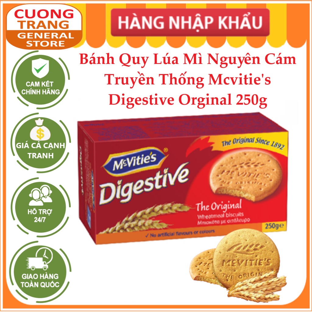 Bánh Quy Lúa Mì Nguyên Cám Truyền Thống Mcvitie's Digestive Orginal (250g)